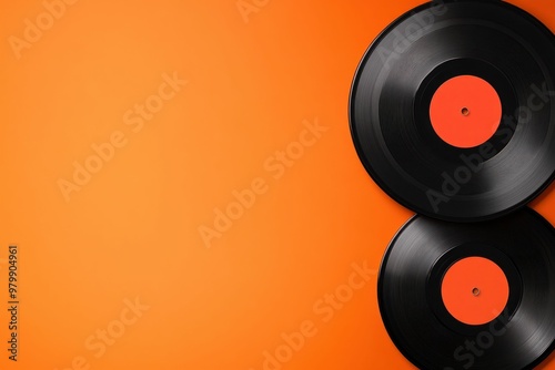 Retro Vinyl Record Player with Minimalist Design. Generative ai