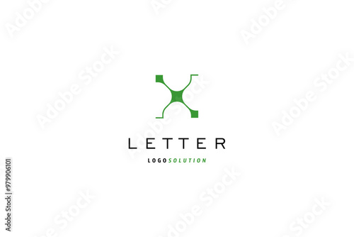 Lettet X template minimalist logo design solution