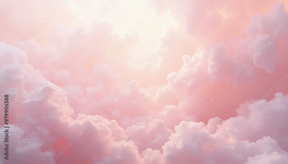 Naklejka premium ethereal pastel turquoise mist with glowing reflections and soft haze, serene