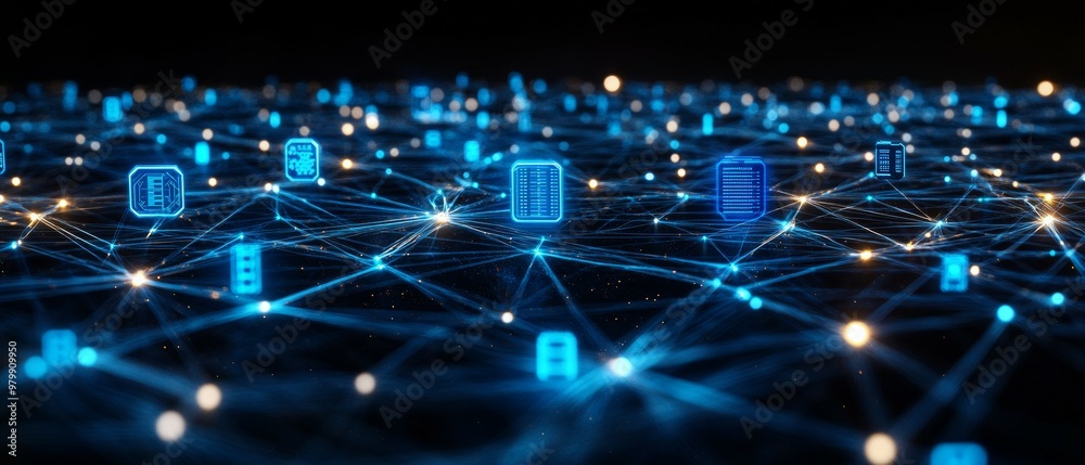 Fototapeta premium Cloud Grid, Cloud Computing and Digital Infrastructure