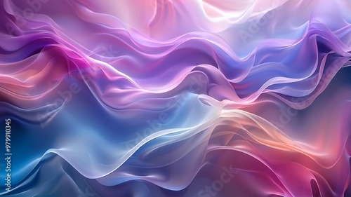 A colorful, flowing piece of fabric with a purple and pink hue