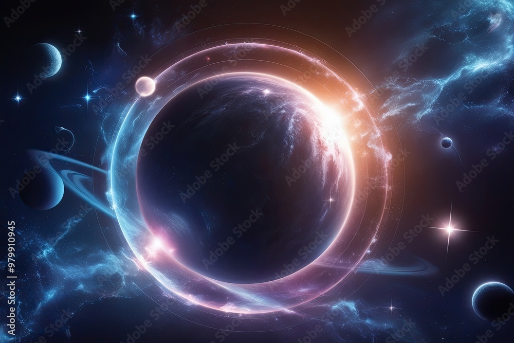 Ethereal 3D Cosmic Star and Shape Design for Celestial Art