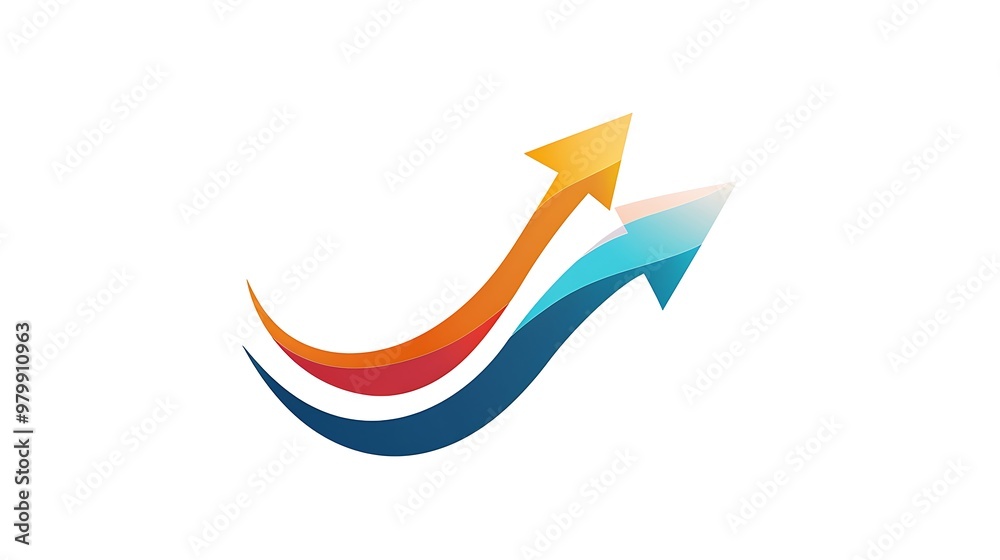 A business icon logo with a dynamic arrow design, symbolizing growth, placed on a white background. A business icon logo with a dynamic arrow design, symbolizing growth, placed on a white background.