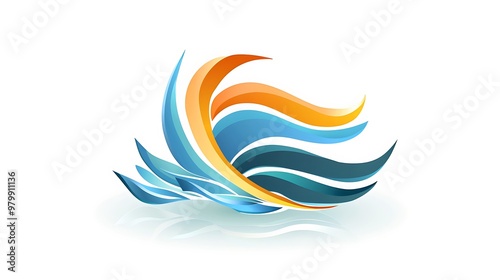 A business icon logo with a dynamic wave design, symbolizing flow and flexibility, isolated on a white background.