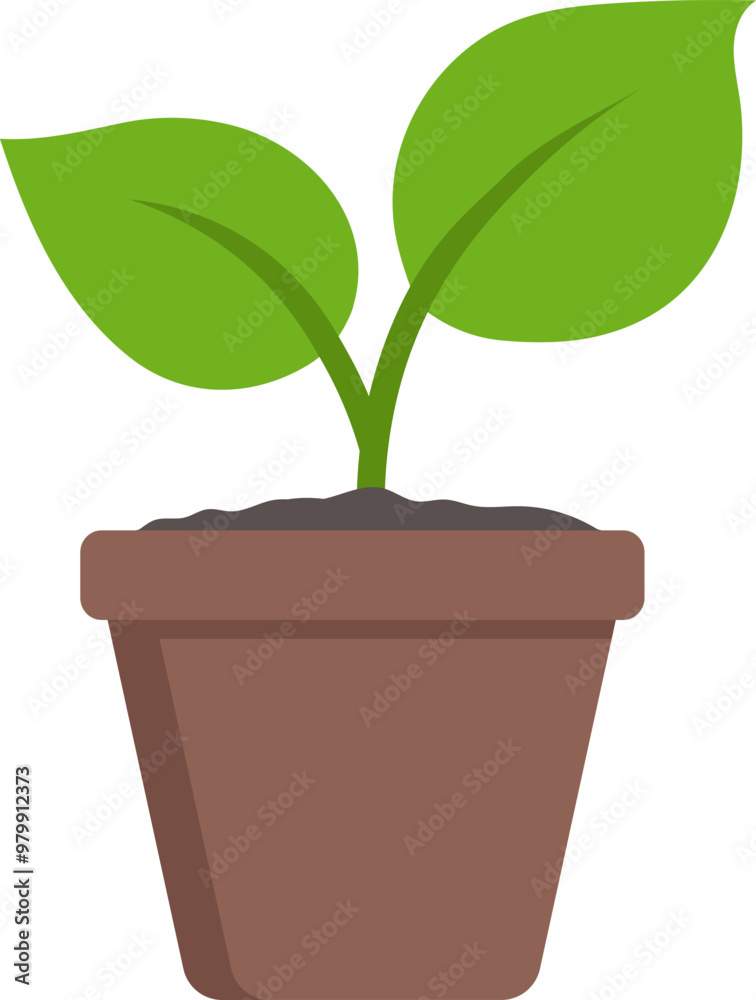 Illustration of a potted houseplant. Illustration of a potted houseplant.