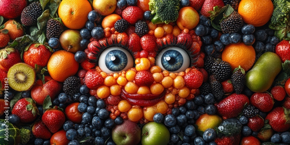 Explore a charming city where lively fruits with faces bring joy and wonder to everyday urban moments Explore a charming city where lively fruits with faces bring joy and wonder to everyday urban moments
