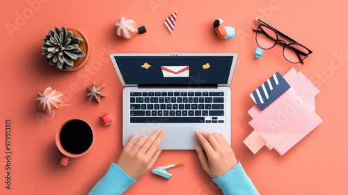 A marketing email being drafted with bold Black Friday discounts and flashy graphics, ready to be sent out.