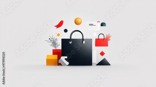 A minimalist Black Friday post with clean lines, simple sale icons, and bold text, perfect for sleek, modern online promotions.