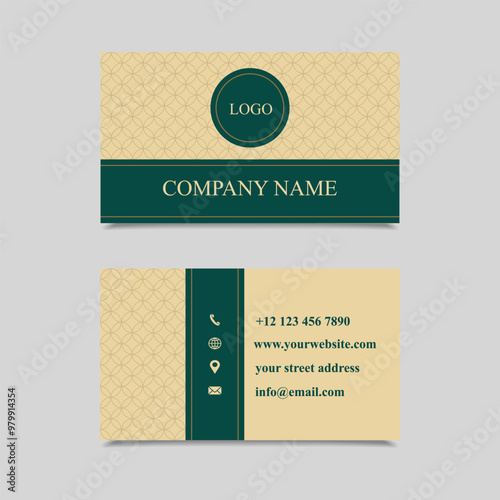 Vector business card template with geometric print for salons, shops, spas, cosmetologists.