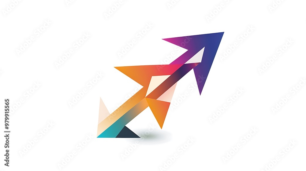 A corporate logo with a dynamic arrow design, symbolizing growth, placed on a white background. A corporate logo with a dynamic arrow design, symbolizing growth, placed on a white background.