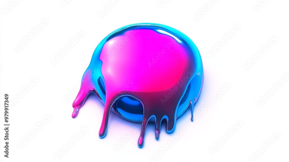 Abstract Dripping Metallic Sphere - Colorful 3D Design Abstract Dripping Metallic Sphere - Colorful 3D Design