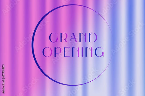 closed light two-color theater or cinema curtain with the inscription Grand Opening. Realistic vector background. show or movie Background of velvet fabric on stage