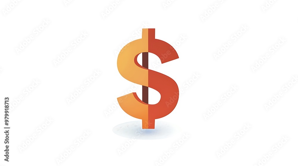 A financial business icon with a dollar sign integrated into a modern design, isolated on a white background. A financial business icon with a dollar sign integrated into a modern design, isolated on a white background.