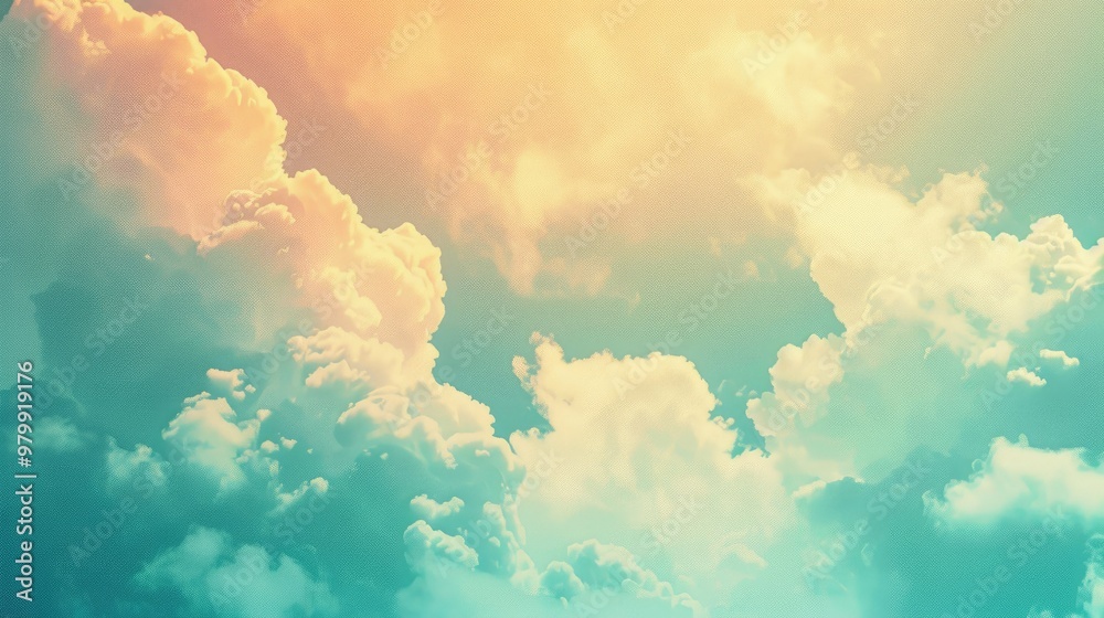 Pastel toned nature background with blue sky and clouds empty space for text Pastel toned nature background with blue sky and clouds empty space for text
