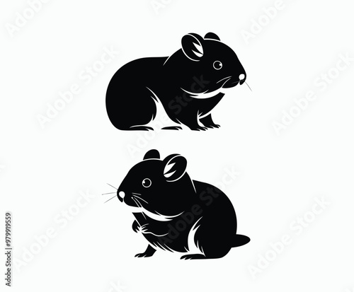 Hamster silhouette EPS vector art illustration template on a white background photo