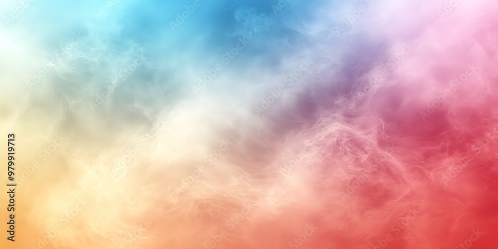 Soft Rainbow Colored Smoke Cloud on White Background Soft Rainbow Colored Smoke Cloud on White Background