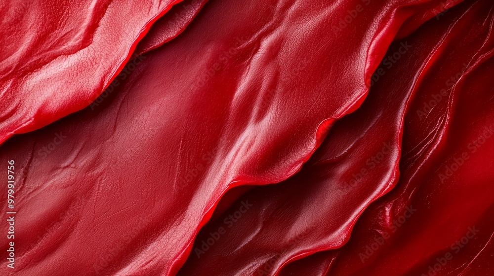 Obraz premium A close-up of a red fabric, textured with a cloth-like material, appearing authentic and genuine
