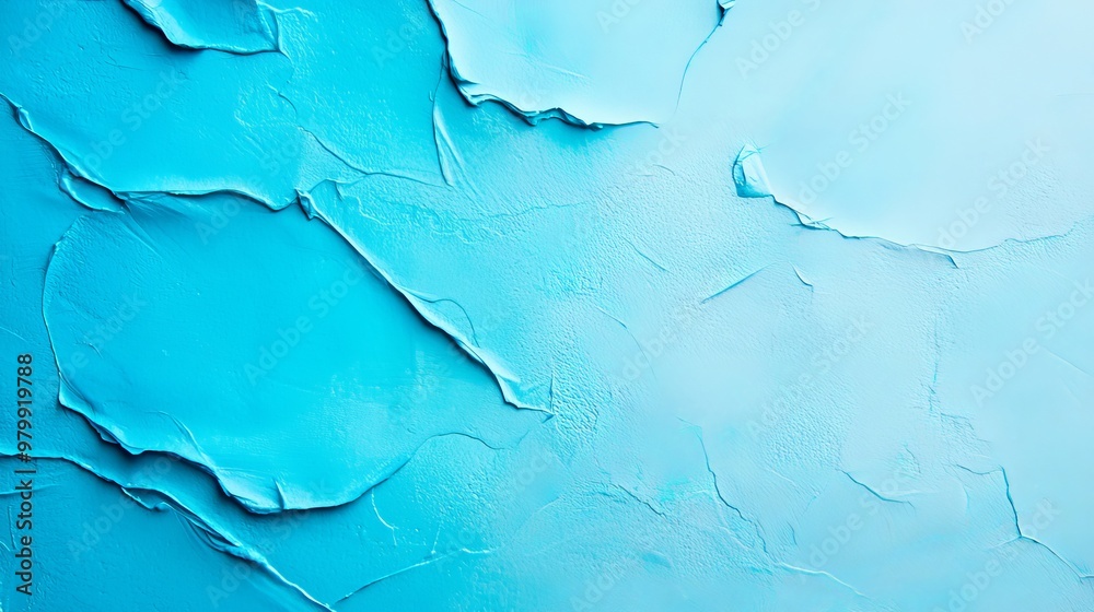 Obraz premium A detailed view of a blue wall with chips at its top and bottom