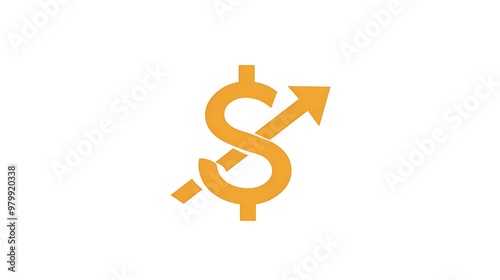 A financial business logo with a stylized dollar sign and arrow, symbolizing success, placed on white.