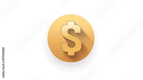 A financial services icon with a minimalist dollar sign, symbolizing wealth, on a clean white background.