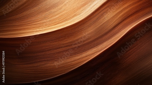  A tight shot of wavy hair, textured with light and medium brown highlights against a black backdrop photo