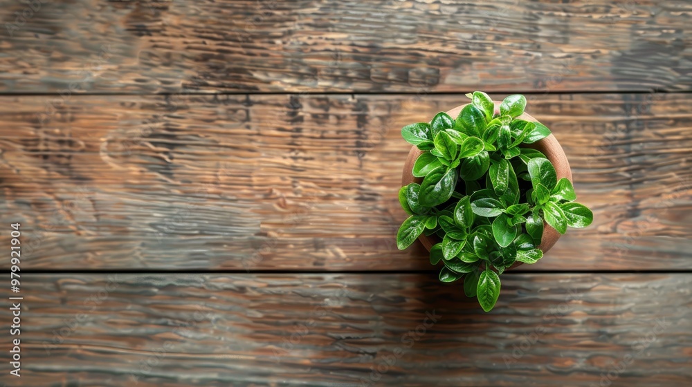Plant placed on a wooden surface Plant placed on a wooden surface