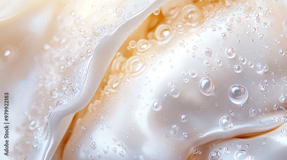 A tight shot of water droplets on a white fabric, featuring a yellow-white vertical stripe in its core A tight shot of water droplets on a white fabric, featuring a yellow-white vertical stripe in its core