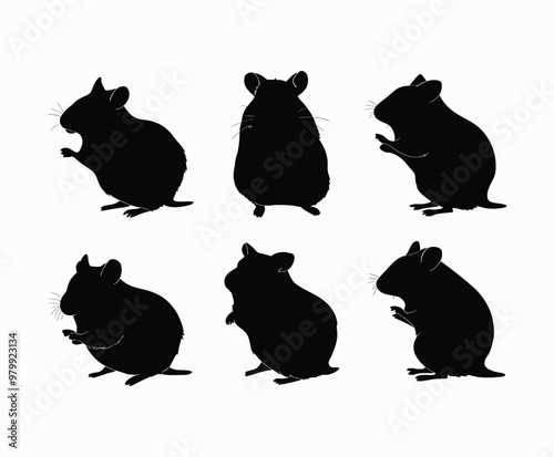 Hamster silhouette EPS vector art illustration template on a white background photo