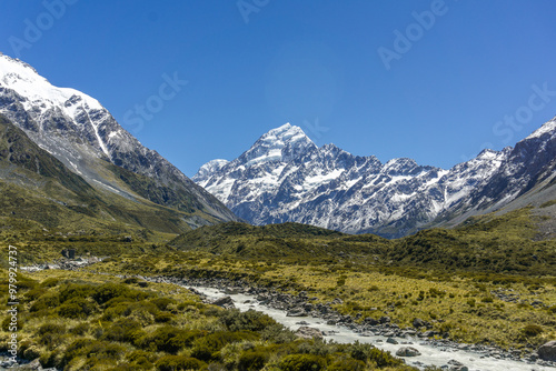 Lake Pukaki & Lake Tekapo Views with Lupin Fields, Hooker Valley Track, Southern Alps, Mt Cook Mountains Glacial Rivers, Snow-Capped Peaks, Scenic Trails, Landscape New Zealand’s Canterbury Queenstown