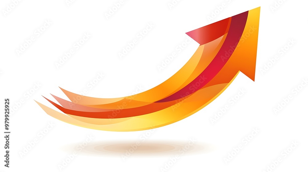 A modern business icon with a dynamic arrow design, symbolizing growth, isolated on white. A modern business icon with a dynamic arrow design, symbolizing growth, isolated on white.