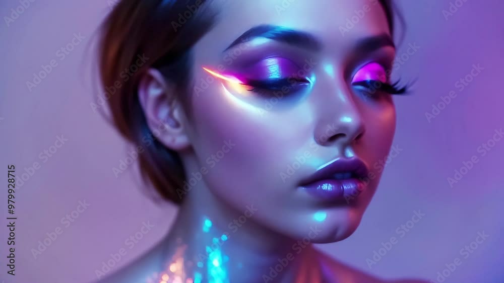 portrait of a woman with metallic makeup portrait of a woman with metallic makeup