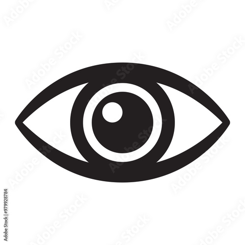 Human eye icon, eyeball vector icon.