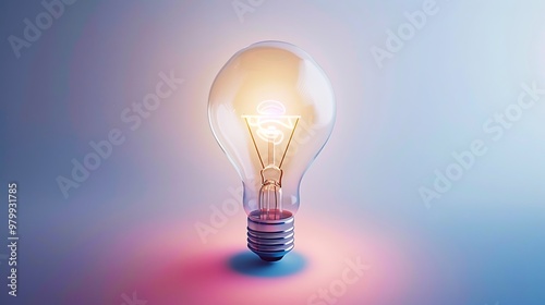 A professional business icon featuring a stylized lightbulb, representing innovation, centered on a white background.