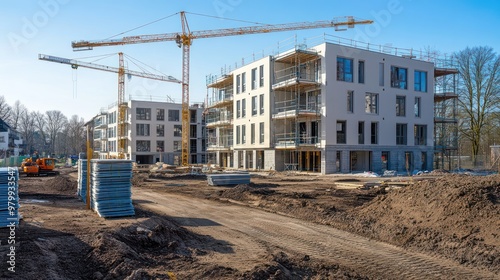 Construction Site with Cranes