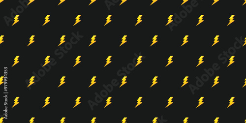 Yellow lightning bolts pattern on a black background.