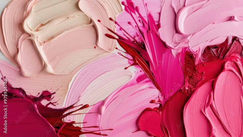 Artistic Background with Brushstrokes and Gradients in Pink and Red Tones, Perfect for Creative Designs, Modern Art Projects, and Vibrant Visual Concepts Artistic Background with Brushstrokes and Gradients in Pink and Red Tones, Perfect for Creative Designs, Modern Art Projects, and Vibrant Visual Concepts