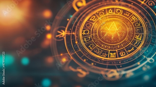 Wallpaper Mural Artistic collage of zodiac signs merging with ancient symbols and modern geometric shapes Torontodigital.ca