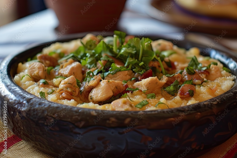 Northeastern Brazilian cuisine Chicken Tapioca with Catupiry Northeastern Brazilian cuisine Chicken Tapioca with Catupiry