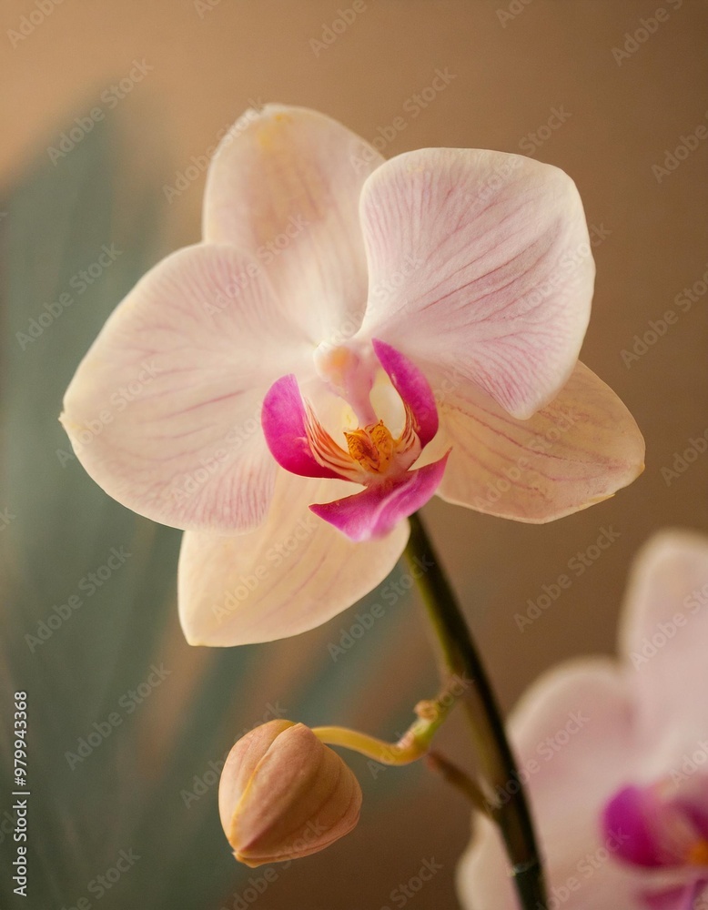 Isolated orchid flower with depth of field capturing delicate petals and vibrant colors Isolated orchid flower with depth of field capturing delicate petals and vibrant colors