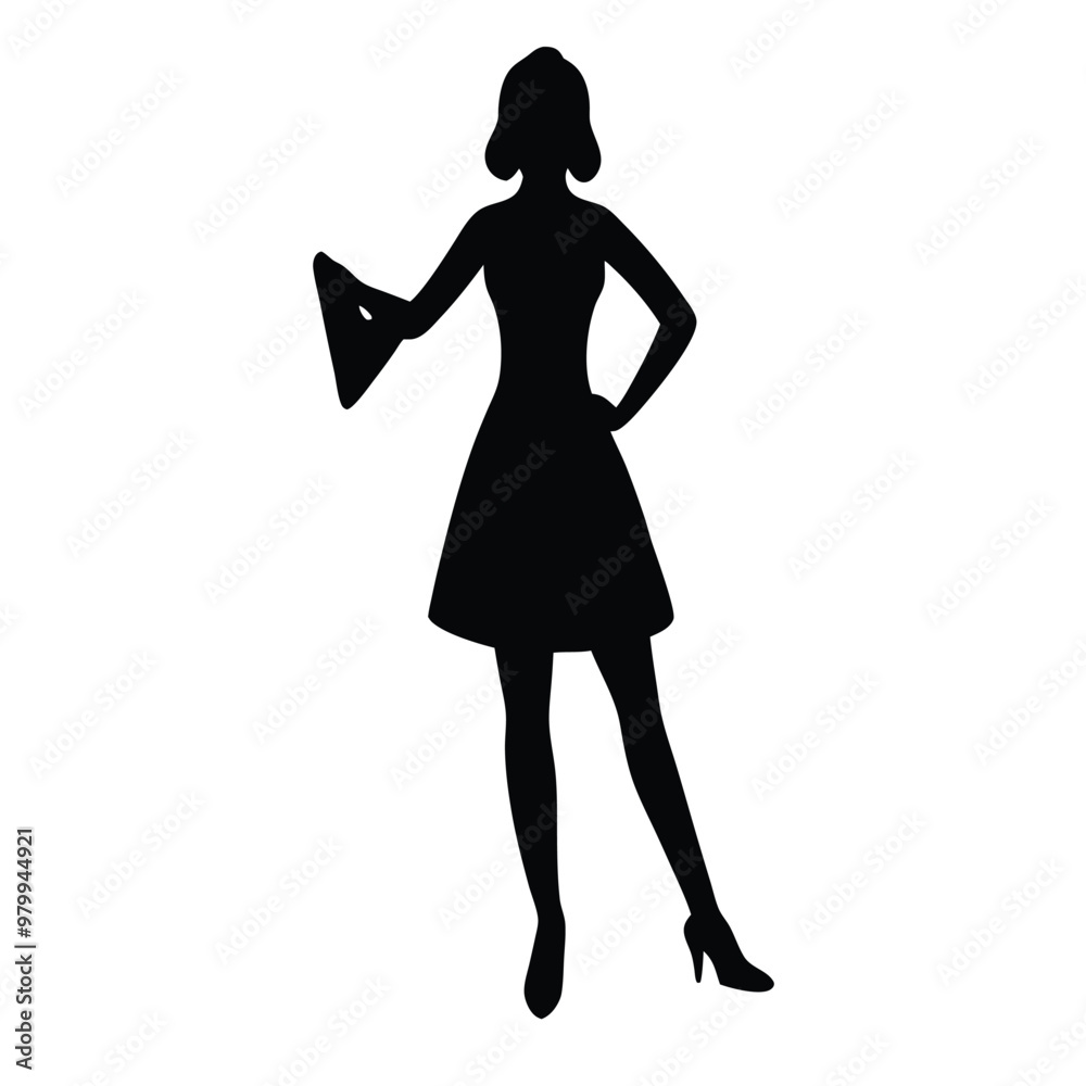 a standing girl holding a iron in his hand, black color silhouette vector art, isolated white background a standing girl holding a iron in his hand, black color silhouette vector art, isolated white background