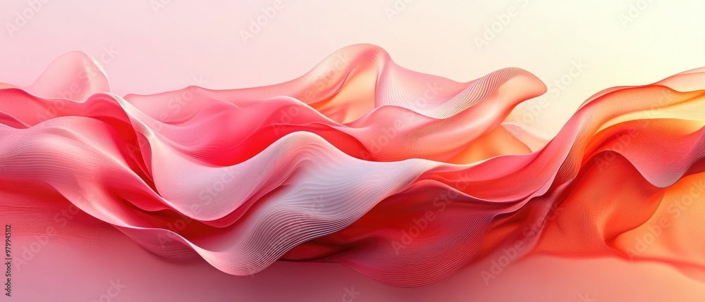 Fluid Abstract Soft Waves in Vibrant Pink and Red Gradient Background Fluid Abstract Soft Waves in Vibrant Pink and Red Gradient Background