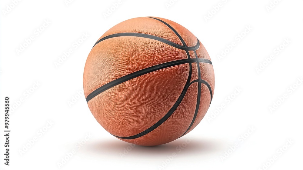 Basketball Ball isolated on white background, clipping path, full depth of field.generative ai