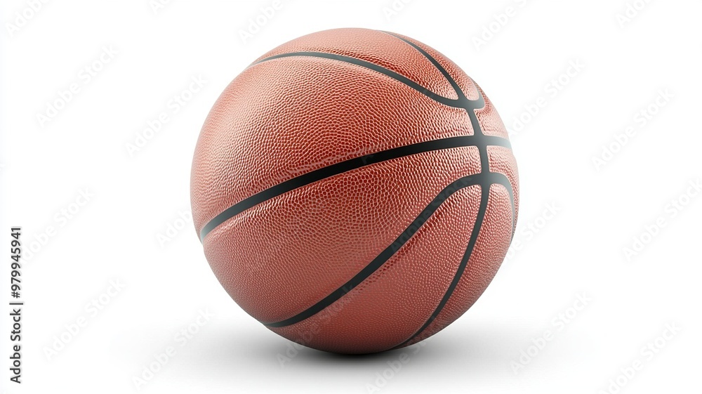 Basketball Ball isolated on white background, clipping path, full depth of field.generative ai Basketball Ball isolated on white background, clipping path, full depth of field.generative ai