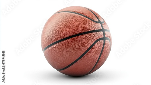 Basketball Ball isolated on white background, clipping path, full depth of field.generative ai