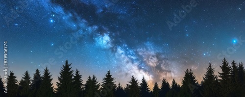 Zodiac constellations aligned above an ancient forest, bathed in the soft glow of the Milky Way