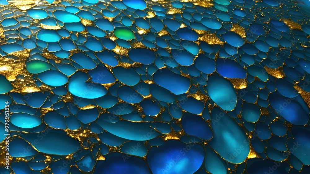 Fototapeta premium 「流れる色彩: 黄金と色の幻想的な融合」