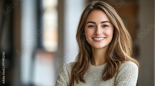 Elegant fashion portrait of a stylish young woman smiling Free Download Elegant fashion portrait of a stylish young woman smiling - GFXLoad