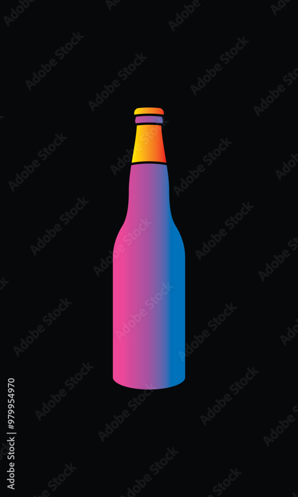 A bottle of sparkling water. Original vector illustration in vintage style. A bottle of sparkling water. Original vector illustration in vintage style.