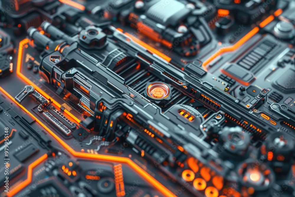 A detailed shot of a computer motherboard, useful for tech-related projects and presentations A detailed shot of a computer motherboard, useful for tech-related projects and presentations