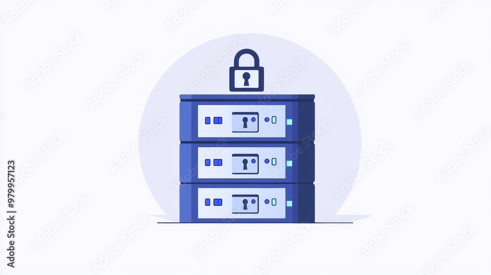 Server Icon with Lock Overlay Server Icon with Lock Overlay
